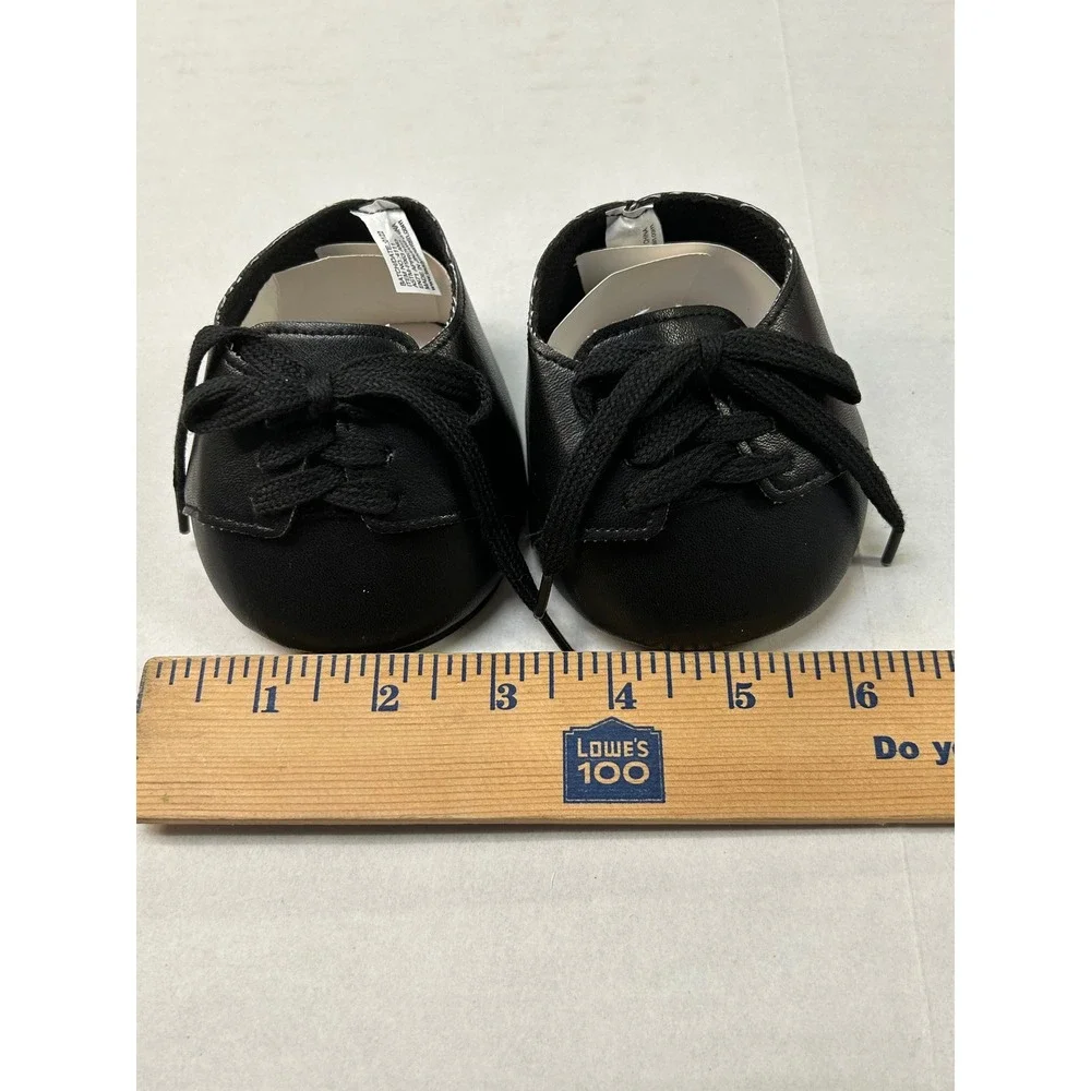 Teddy Mountain Black Lace Dress Shoes for 16 inch Plush Stuffed Animals 4109